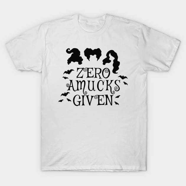 Zero Amucks Given Halloween Witches T-Shirt by maexjackson